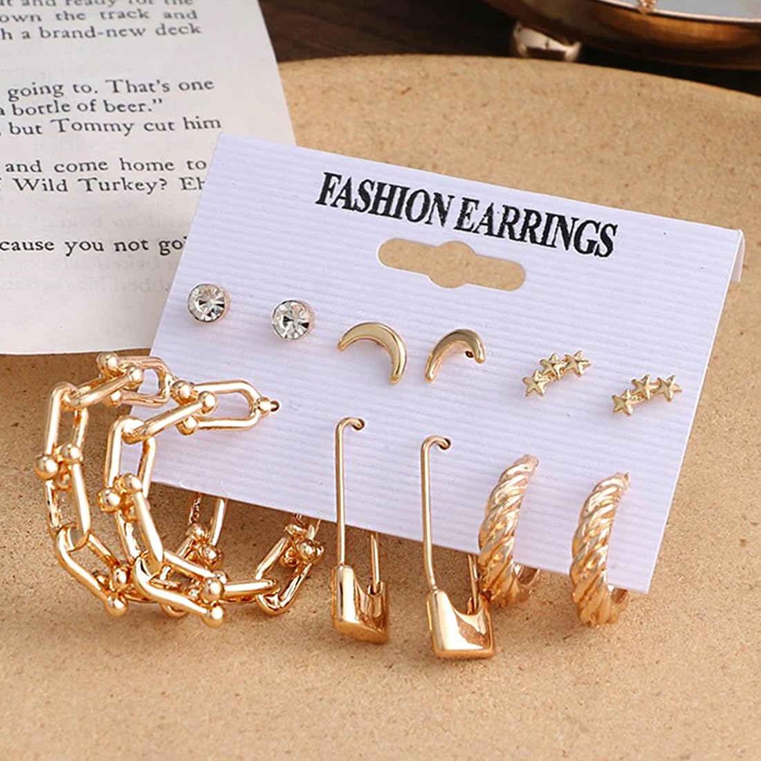 Pearl Hoops & Stud Earring Set- Combo of 12 Pairs